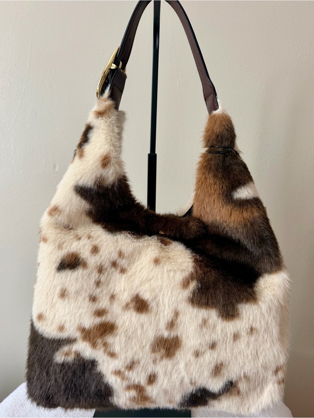 BCBG Generation Faux Fur Cow Print Hobo Bag!! - Picture 3 of 6
